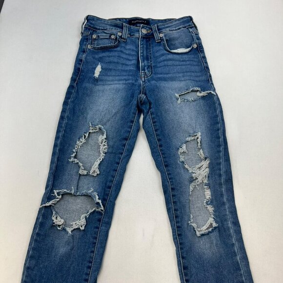 Aeropostale Womens Distressed Jeggings  Five Pocket Size 4 - Picture 2 of 9